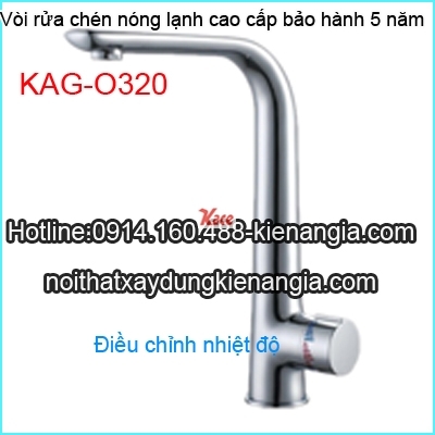 Vòi rửa chén nóng lạnh điều chỉnh nhiệt độ KAG-O320
