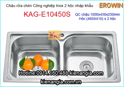 Chậu rửa chén công nghiệp,quán ăn EROWIN KAG-E10450S