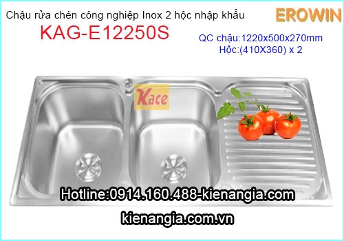 Chậu rửa chén công nghiệp,quán ăn EROWIN KAG-E12250S