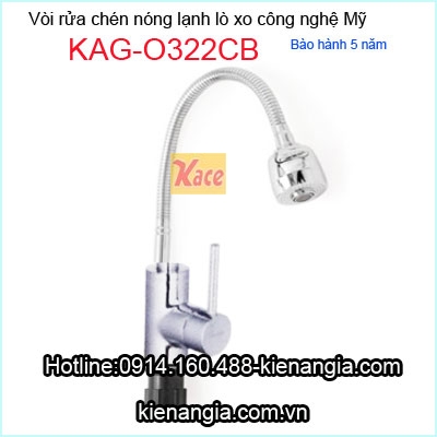 Vòi bếp lò xo nóng lạnh công nghệ Mỹ KAG-O322CB