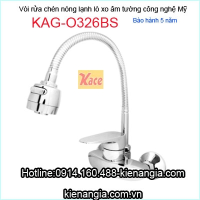 Vòi rửa chén âm tường lò xo công nghệ Mỹ KAG-O326BS