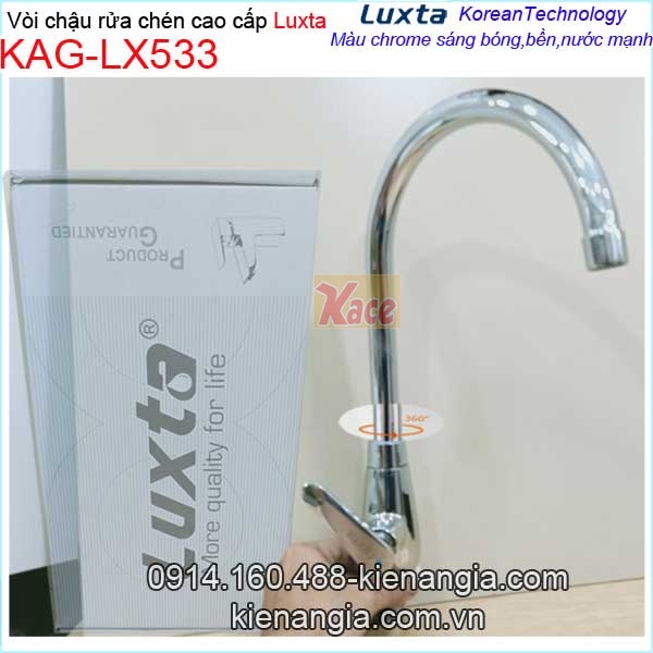 Vòi rửa chén lạnh cao cấp thân lớn Luxta KAG-LX533