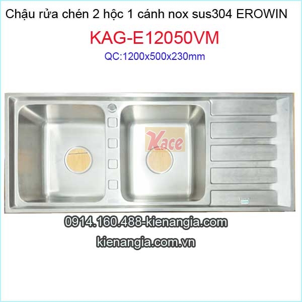 Chậu rửa chén inox sus304 EROWIN KAG-E12050VM