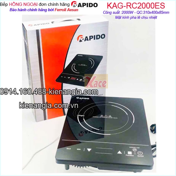 Bếp điện hồng ngoại đơn chính hãng Rapido KAG-RC2000ES
