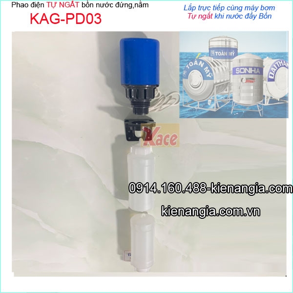 Phao điện tự ngắt  chống tràn bồn nước inox ,nhựa KAG-PD03