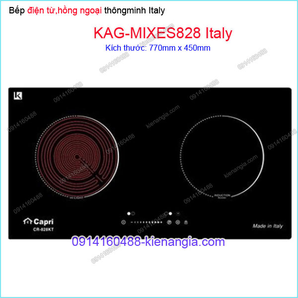 Bếp từ kết hợp hồng ngoại đẳng cấp Capri Italy KAG-MIXES828 Italy