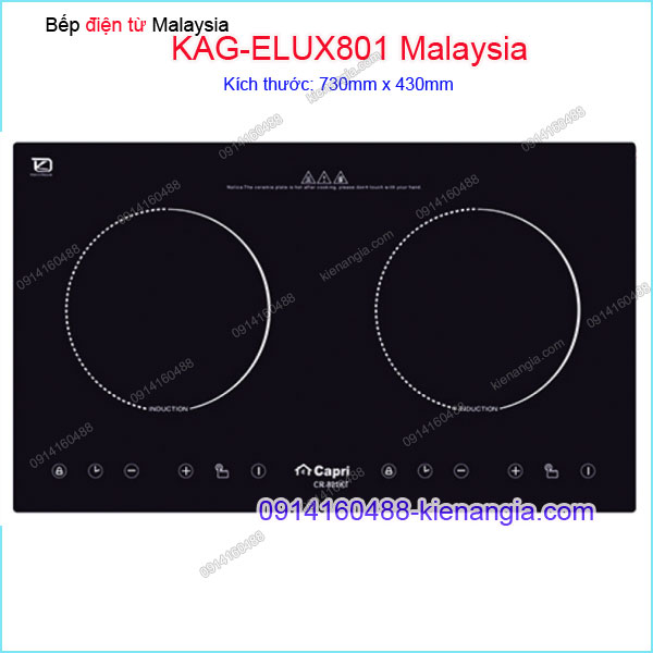 Bếp từ đôi Tiện ích CAPRI Malaysia KAG-ELUX801 Malaysia