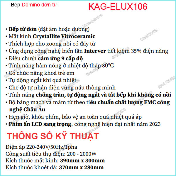 KAG-ELUX106-Bep-Domino-don-tu-Capri-KAG-ELUX106-thong-so