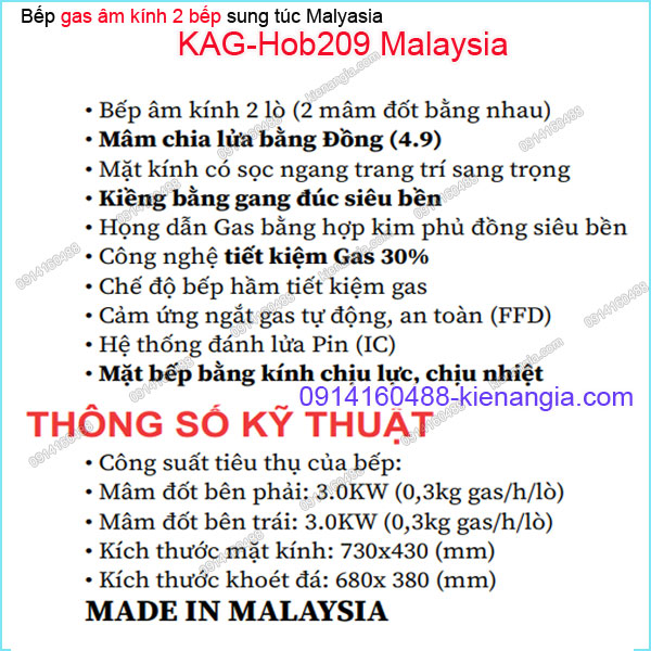KAG-Hob209-Malaysia-Bep-gas-am-kinh-sum-vay-Malaysia-KAG-Hob209-Malaysia-thong-so