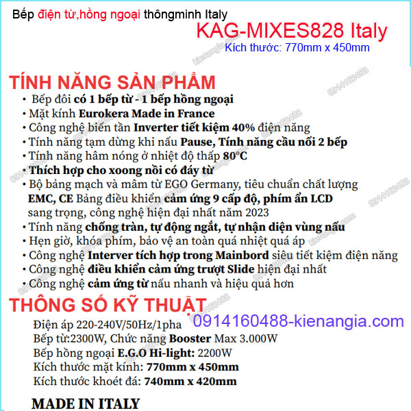 KAG-MIXES828Italy-Bep-tu-hong-ngoai-thong-minh-Capri-Italy-KAG-MIXES828Italy-thong-so