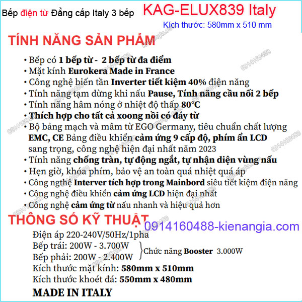 KAG-ELUX839Italy-Bep-tu-dang-cap-Capri-Italy-KAG-ELUX839Italy-thong-so