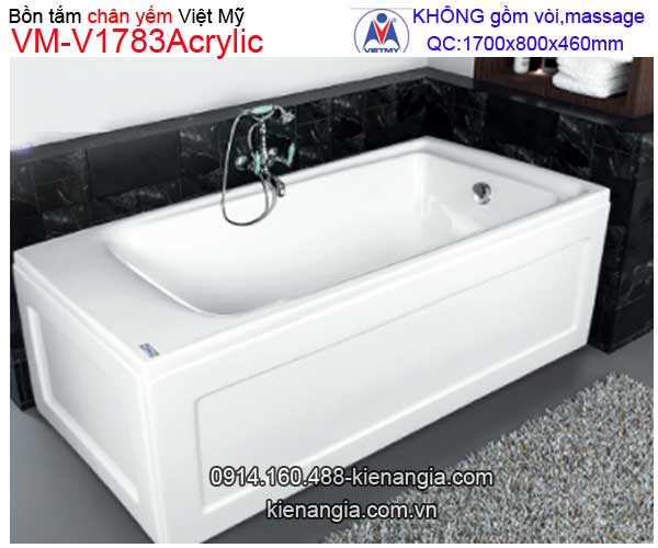 Bồn tắm dài chân yếm acrylic Việt Mỹ  VM-V1783Acrylic