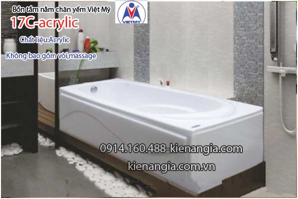 Bồn tắm nằm Acrylic chân yếm dài 1,7m Việt Mỹ VM17C-Acrylic