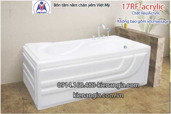 Bồn tắm nằm Acrylic chân yếm dài 1,7m Việt Mỹ VM17RF-Acrylic
