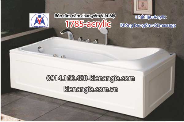 Bồn tắm nằm Acrylic chân yếm dài 1,7m Việt Mỹ VM1785-Acrylic