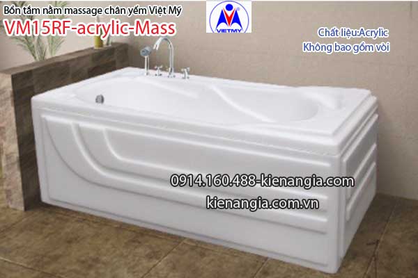 Bồn tắm dài massage acrylic 1,5m Việt Mỹ 15RF