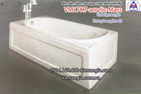 Bồn tắm dài massage acrylic 1,7m Việt Mỹ 17KT
