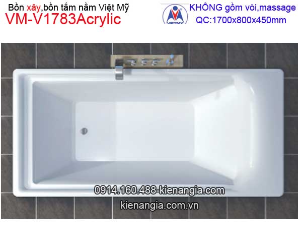 Bồn tắm nằm xây Acrylic Việt Mỹ VM-V1783Acrylic