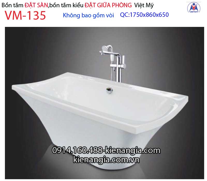 Bồn tắm kiểu Đặt sàn acrylic Việt Mỹ VM-135