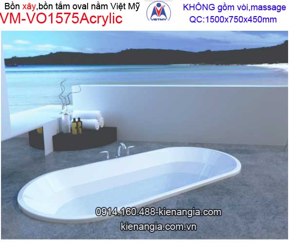 Bồn xây oval Acrylic Việt Mỹ VM-VO1575Acrylic