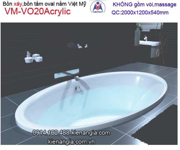 Bồn xây oval Acrylic Việt Mỹ VM-VO20Acrylic