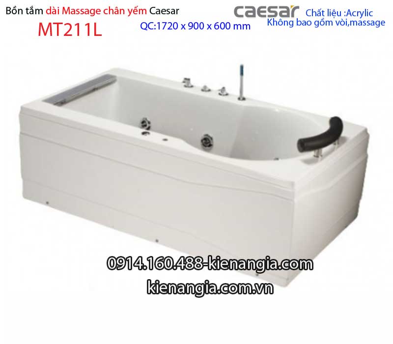 Bồn tắm nằm massage chân yếm 1,7m Caesar-MT211L