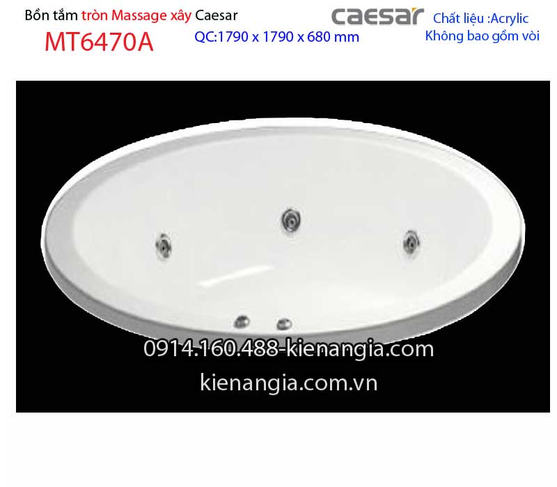Bồn tắm massage tròn,bồn xây acrylic  Caesar-MT6470A