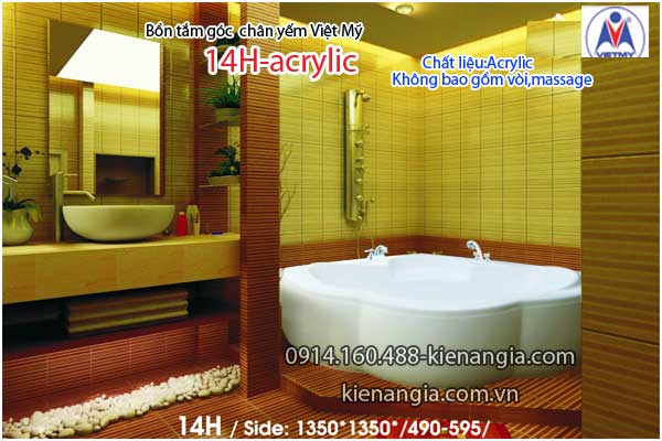 Bồn tắm góc 1,4m chân yếm Việt Mỹ  VM4H-Acrylic