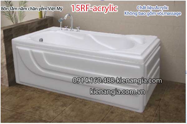 Bồn tắm nằm Acrylic chân yếm dài 1,5m Việt Mỹ  VM5RF-Acrylic