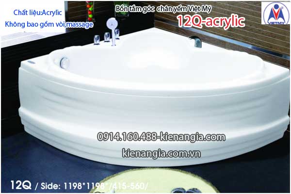 Bồn tắm góc 1,2m chân yếm Việt Mỹ VM12Q-Acrylic