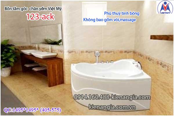 Bồn tắm góc 1,2m chân yếm Việt Mỹ VM123-Acrylic