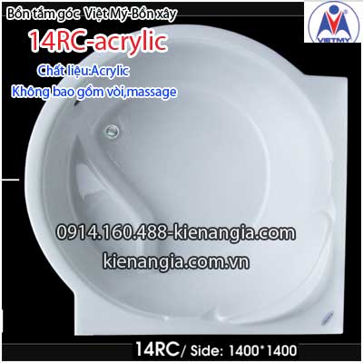 Bồn xây,bồn tắm góc 1,4 mét Việt Mỹ Acrylic VM14RCAcrylic
