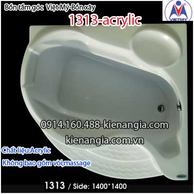 Bồn xây,bồn tắm góc nhỏ 1,3 mét Việt Mỹ Acrylic VM1313Acrylic
