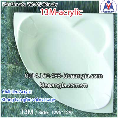 Bồn tắm góc xây acrylic Việt Mỹ 1,3 mét VM13MAcrylic