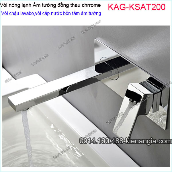 Vòi cấp nước bồn tắm ÂM tường Chrome bóng KAG-KSAT200