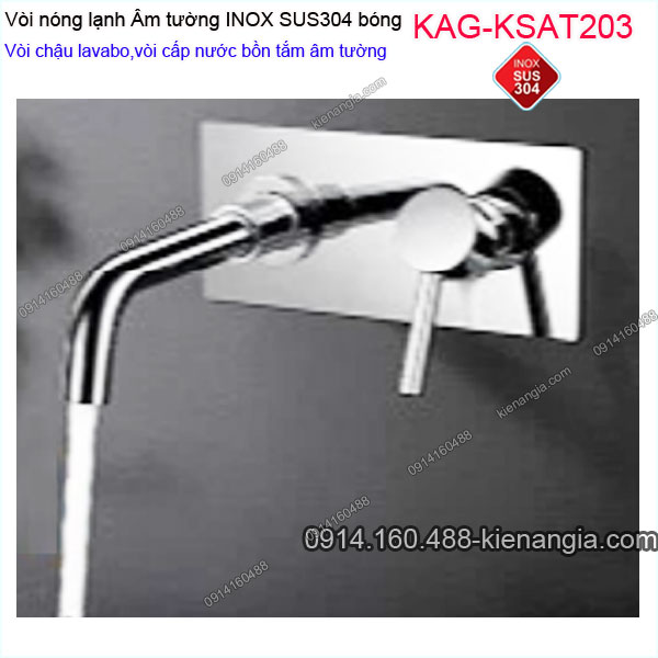 Vòi cấp nước bồn tắm ÂM tường inox sus304 KAG-KSAT203