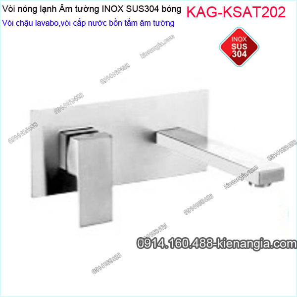 Vòi cấp nước bồn tắm ÂM tường inox sus304 KAG-KSAT202