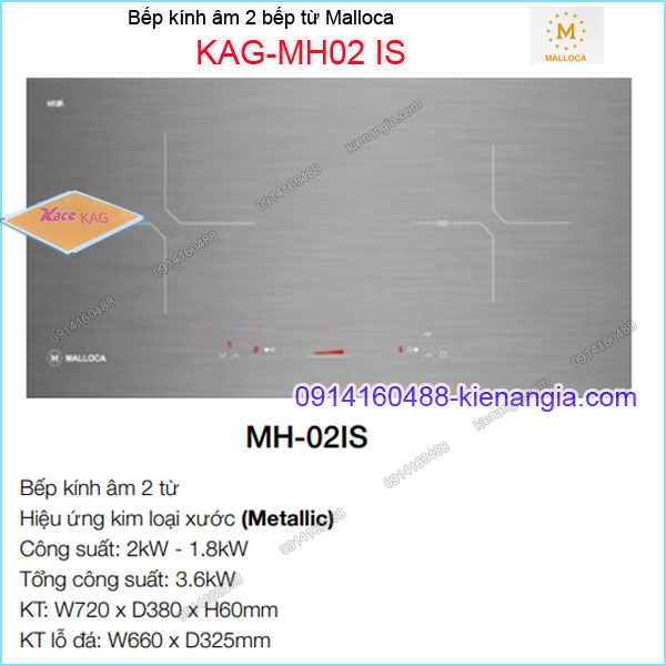 Bếp âm kính điện từ ,bếp từ Malloca KAG-MH02IS