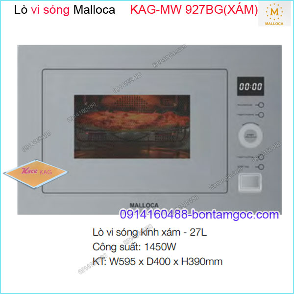 Lò vi sóng MALLOCA chính hãng 27 lít màu XÁM  KAG-MW927BG