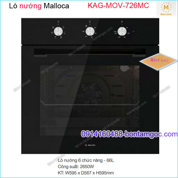 Lò nướng MALLOCA 6 chức năng 66 lít KAG-MOV726MC