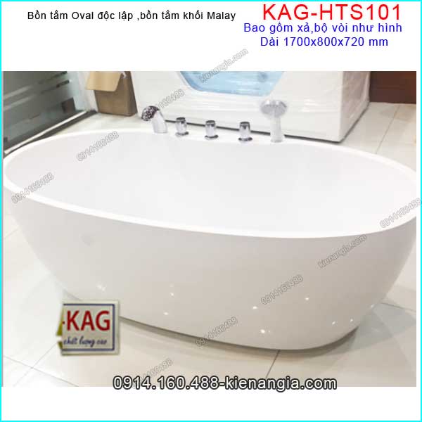 Bồn tắm oval độ lập có vòi 170x80-cm-KAG-HTS101