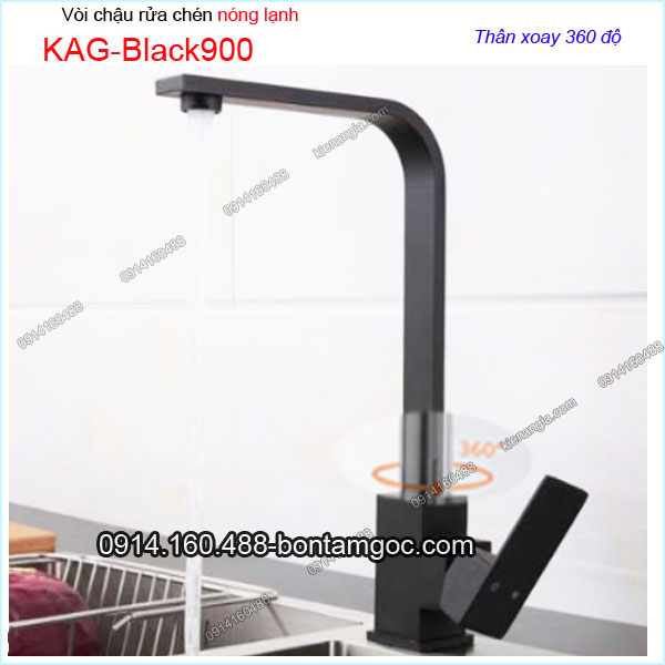 Vòi rửa chén nóng lạnh ĐEN KAG-Black900