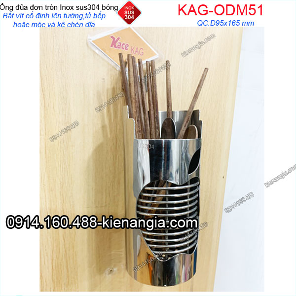 Ống đũa muỗng đơn táo inox sus304 KAG-ODM51