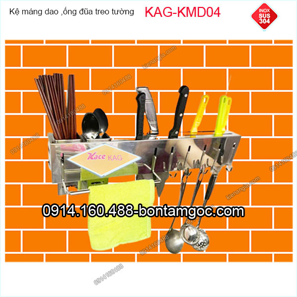 Kệ dao thớt ống đũa đặt treo tưởng inox 304 KAG-KMD04