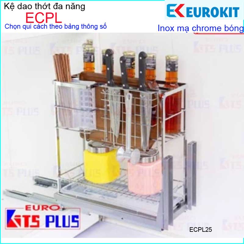Kệ dao thớt gia vị đa năng âm tủ bếp EUROKIT-ECPL