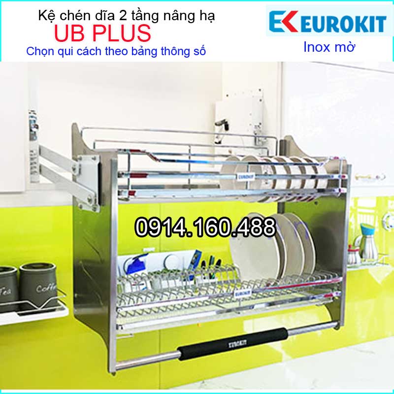 Kệ chén đĩa nâng hạ tủ bếp trên EUROKIT-UB-PLUS