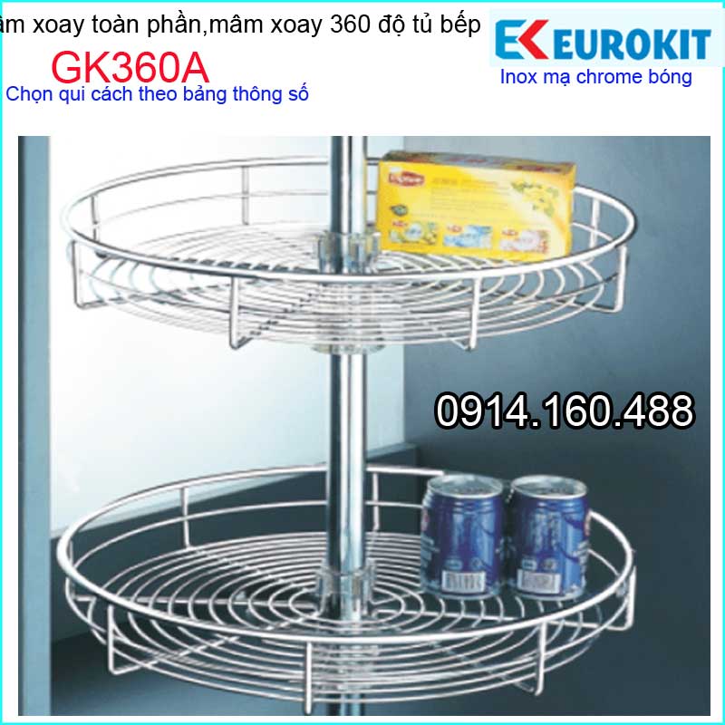 Mâm xoay toàn phần,mâm xoay 360 độ âm tủ bếp EUROKITS-GK-360-1