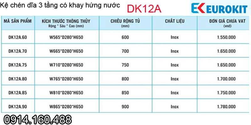 DK12A-Ke-chen-dia-3-tang-khay-hung-nuoc-tu-bep-tren-EUROKIT-DK12A-TSKT