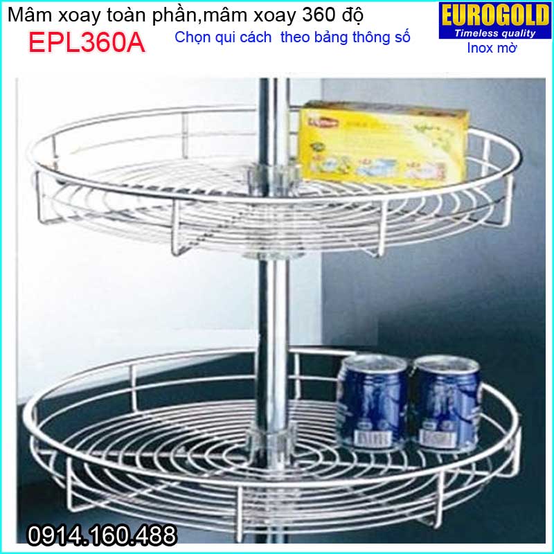 Mâm xoay toàn phần,mâm xoay 360 độ tủ bếp EUROGOLD-EPL360A