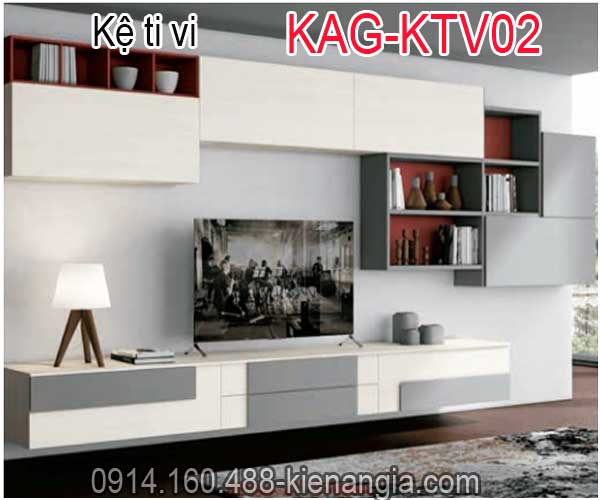 Kệ ti vi trang trí kết hợp KAG-KTV02